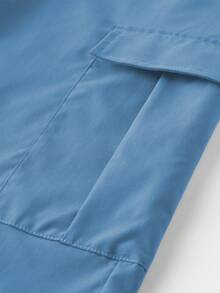 Manfinity Hypemode Men's Solid Color Casual Shorts - Blue - View 7