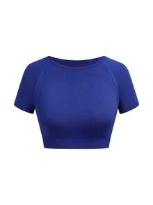 Innovista Women's Round Neck Short Sleeve Fitted Breathable Cycling Jersey - Royal Blue - View 3