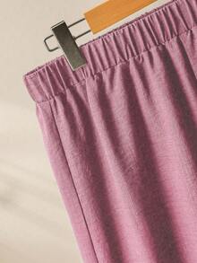 Lacomfia Bộ đồ nữ gồm áo hoa nhí và quần ống rộng, trang phục hai mảnh tối giản thường ngày, cỡ lớn. - Hồng - Xem 6