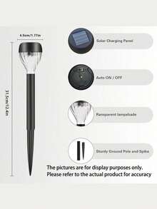 8-Piece Solar Powered LED Lawn Lights, Warm/White LED, Outdoor Garden Lights, Pathway Lights, Waterfall Design, Durable ABS Material, Flush Mounting Design, Easy Installation, Suitable For Gardens, Patios, Balconies, Walkways, Lawns, Sidewalks, Parks - multicolor - View 11