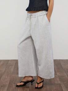 COUREZ 低腰宽松七分运动裤 / Y2K 春季女装 灰色运动裤 休闲外出装 灰色运动裤 夏季运动裤 夏季服装 音乐节服装 演唱会服装 女裤 夏季工作裤 - 灰色 - 查看 2