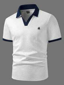 Manfinity Bizformal 男士Polo衫：翻领短袖Polo衫、撞色领Polo衫、刺绣Polo衫、白色Polo衫、商务Polo衫、V领Polo衫。适合日常外出、朋友聚会、通勤穿着。送给男友或丈夫的绝佳礼物。 - 白色 - 查看 6