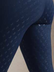 Activina Women's Casual Sports 3D Silicone Print High Waist Equestrian Printed Pants Riding Pants Women Gym Bottoms For Women Leggings Tummy Control Blue - Blue - View 3