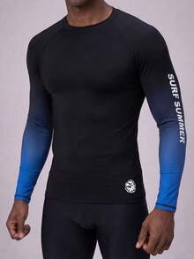 Manfinity KASUA Men's Beach Vacation Casual Printed Long Sleeve Surf T-Shirt - Multicolor - View 4