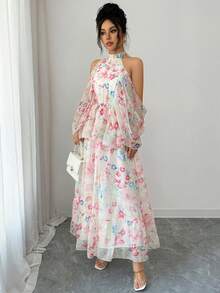 Selianne Đầm maxi nữ thanh lịch, thời trang, thoải mái, quyến rũ, cổ điển, tối giản, cao cấp, lãng mạn, hở vai, hở lưng, dáng chữ A, thắt eo, thích hợp cho công sở, đi nghỉ mát. - Nhiều màu - Xem 5