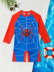 Fantacosmos Traje de baño de una pieza de manga larga para niño, verano - Azul - Ver 3