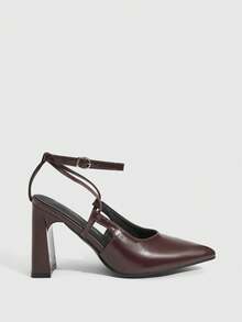 CUCCOO SZL Women's Elegant Pointed Toe Pumps, Suitable For Commuting And Formal Occasions - Burgundy - View 3