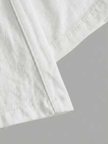 SHEIN MOD Women's Solid Color Asymmetric Hem Denim Jumpsuit - White - View 4
