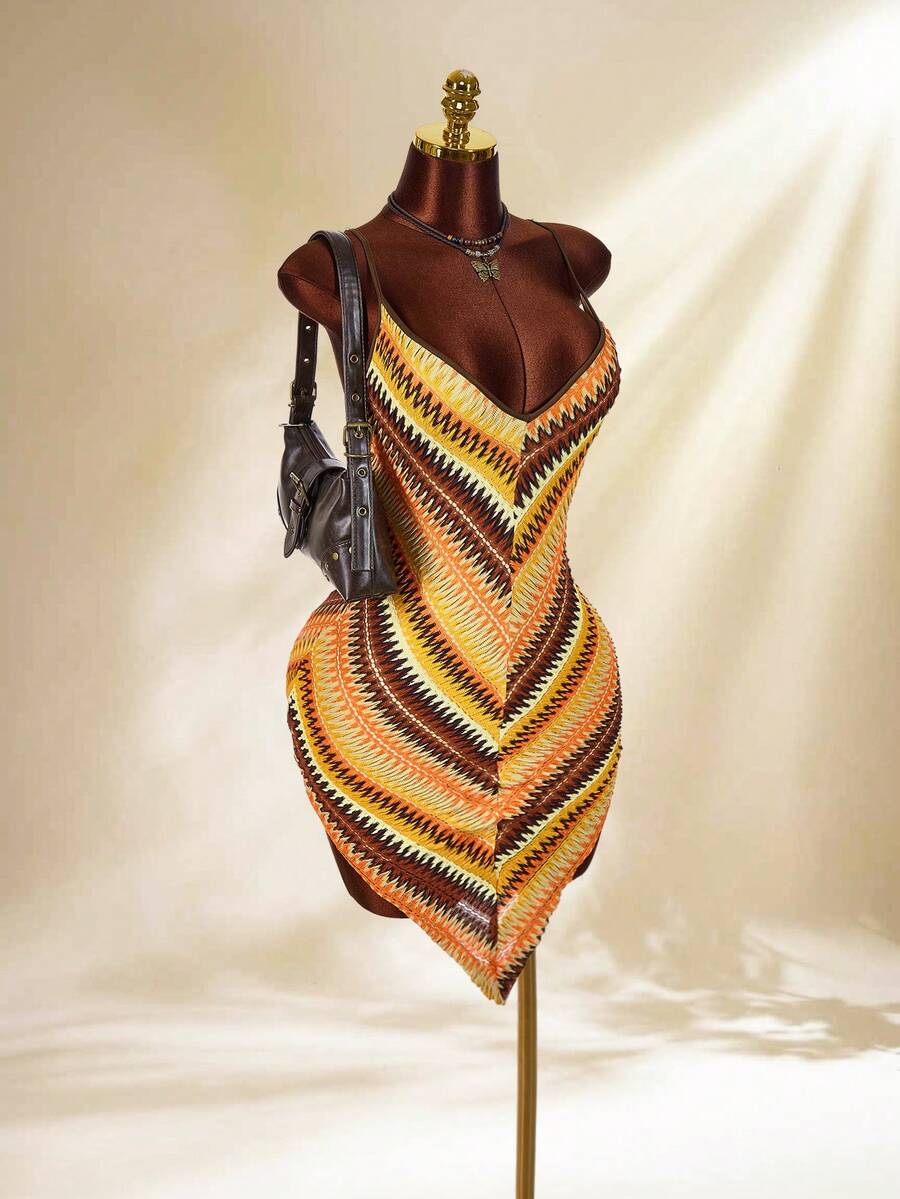 Amplova Đầm nữ dài ngang gối cổ chữ V, kiểu dáng phá cách gợi cảm, thích hợp cho kỳ nghỉ, đầm hai dây dễ thương mùa hè. - Nhiều màu - Xem 1