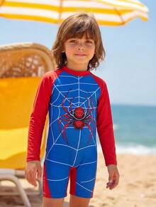 Fantacosmos Traje de baño de una pieza de manga larga para niño, verano - Azul - Ver 7