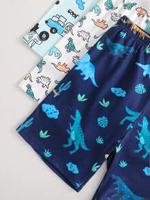 SHEIN Playful Pals 6件套男童卡通车辆和动物印花修身T恤和短裤睡衣套装 - 彩色 - 查看 8