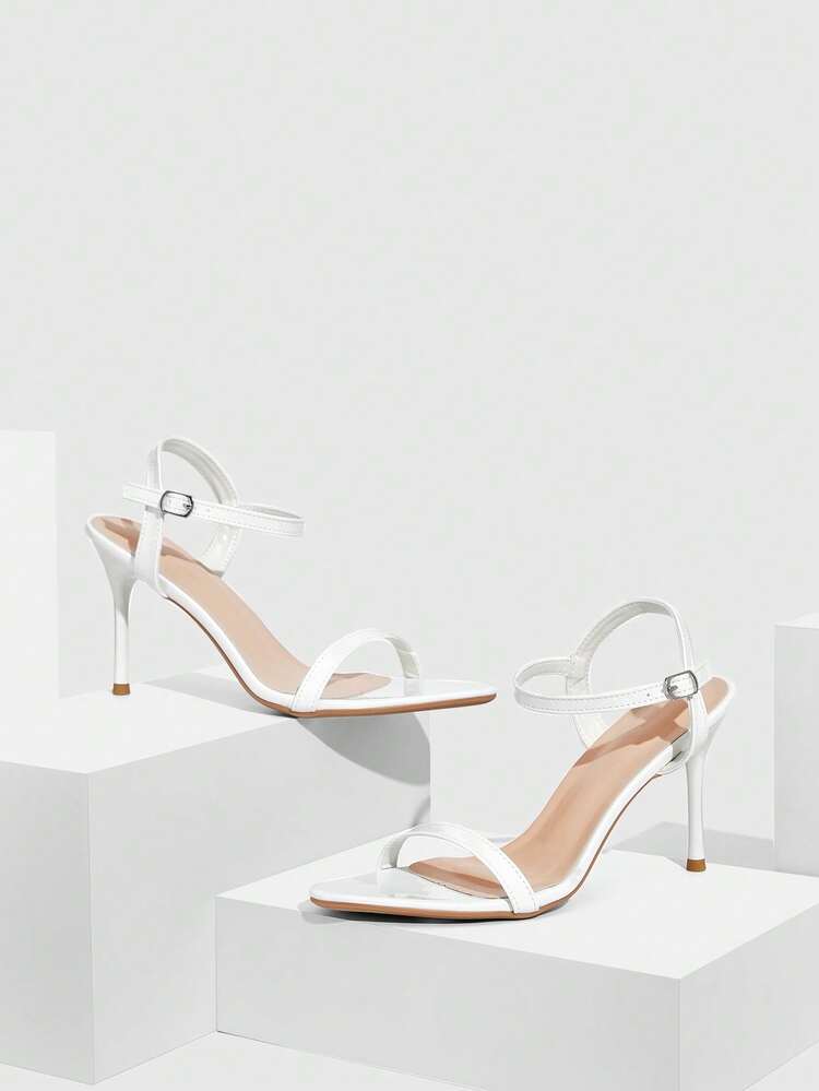 CUCCOO SZL Women's Elegant Pointed Toe Heeled Sandals, Minimalist Design For Commuting Prom Heels