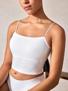 Solid Comfortable Wireless Bra, Lingerie - White - View 10