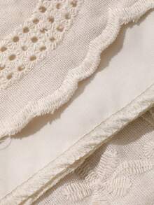 DAZY Women's Elastic Waist Embroidered Casual Skirt - Beige - View 7