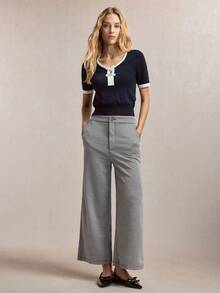 BizChic Spring Valentine's Day Fashion Minimalist Commuter Modern Elegant French Casual Versatile Side Pocket Plaid Women Pants - Multicolor - View 2