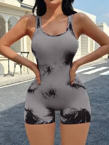 Dewbera Bộ đồ liền thân tập thể dục dành cho nữ, trang phục yoga ôm sát, thời trang, thích hợp cho khiêu vũ. - Màu xám đen - Xem 2