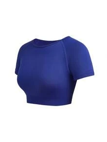 Innovista Women's Round Neck Short Sleeve Fitted Breathable Cycling Jersey - Royal Blue - View 5