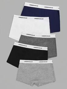 Snug Zone Men 5pcs Letter Tape Waist Boxer Brief - Multicolor - View 2