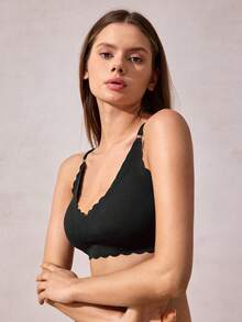 Women's Seamless Wireless Bra, Lift & Shape, Comfortable & Breathable, Skin-Friendly & Sexy, Removable Pads, Wireless, Adjustable Straps, Suitable For Sleep, Leisure, Yoga - Black - View 5