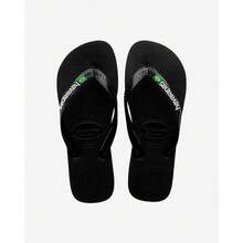 Havaianas Brazil Logo Men Flip Flops Green Olive 4110850-5983 - Black/Black - View 3