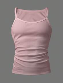 SHEIN Men's Slim Fit Sleeveless Comfortable Breathable Tank Top For Summer - White - View 3