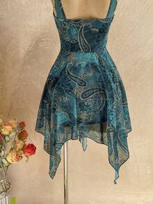 Soleia Đầm ngắn hai dây họa tiết Paisley phối ren tương phản, vạt bất đối xứng, thích hợp cho kỳ nghỉ lãng mạn, kiểu đầm cổ tích, kỳ nghỉ nhiệt đới, hẹn hò, tiệc trà chiều, bãi biển, du thuyền, kỳ nghỉ thành phố, lễ hội âm nhạc, tiệc tùng, phong cách Boho, lễ hội âm nhạc, hippie, miền Tây, lễ hội hóa trang, ngày lễ Thánh Patrick. - Màu xanh lá cây đậm - Xem 7