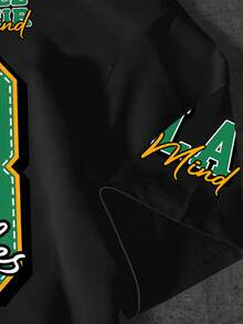 Manfinity Dauomo Áo thun nam tay ngắn cổ tròn in hình hoạt hình, kiểu dáng thường ngày. - Nhiều màu - Xem 4