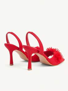 CUCCOO CHICEST Women's Fashionable Versatile Daily Wear High Heel Sandals Summer Shoes - Red - View 4