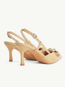 CUCCOO CHICEST Khaki Pointed Stiletto Flower Backspace Fashion Elegant Party Commuter Women High Heel Shoes - Khaki - View 4