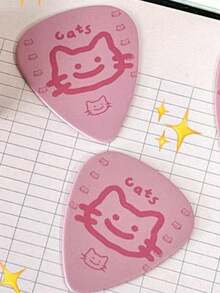 Joivida 1个/2个/3个粉色小猫吉他拨片，卡通风格，高品质，耐磨，尤克里里，防滑，摇滚/民谣吉他拨片。 - 粉色 - 查看 11