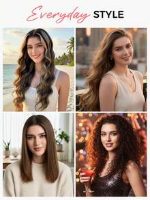 SMART&MATCH 4Pcs Double Drawn Body Wave Clip In Hair Extensions With 3 Pieces Clip In Hair Extensions Wavy Curly Thick Hair Natural Black Virgin Human Hair Extensions - Natural Black - View 9