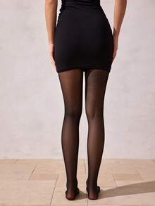 1双日常通勤连裤袜，具有收腹提臀功能，舒适保暖。 - 黑色 - 查看 2