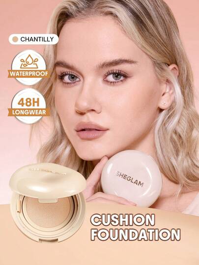 SHEGLAM Lock & Go Long-Lasting 氣墊粉餅-Chantilly 品牌 美容 化妝 化妝品 適合女性與女孩 完美搭配夏季春季 Y2K 時尚 流行 生日 母親節禮物 假期 派對準備就緒 最佳顏色