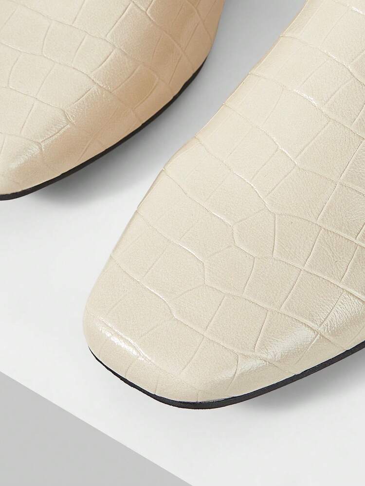 WOMEN SHOES NEW FRENCH FASHION RETRO STONE PATTERN FLAT BOTTOM SQUARE TOE SHOES, VERSATILE, COMFORTABLE AND LIGHT SLIP-ON HIGH-END TEMPERAMENT ELEGANT AND SIMPLE MUELLER HEELS