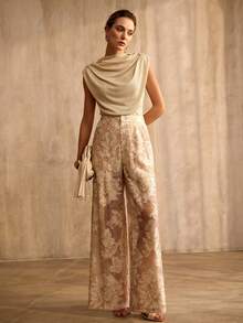 MOTF PREMIUM QUẦN ỐNG THẲNG MÀU KHAKI DẠNG VẢI JACQUARD DÀNH CHO NỮ - Màu Khaki - Xem 6