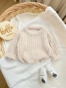 SHEIN Babygirl Cute Solid Color Casual Pullover Sweater, Versatile For Autumn/Winter - Pink - View 7