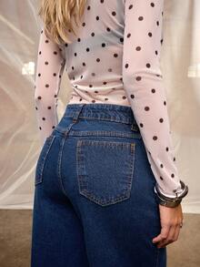 Daynim Jeans de cintura alta y pierna ancha - Azul lavado medio - Ver 5