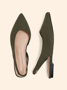 CUCCOO BASICS Women's Pointed Fabric Shoes Are Suitable For Spring And Summer Vacations, Back To School, College Students, Spring, Spring Break, Easter And Christmas. - Army Green - View 4