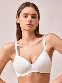 Veilyse 女款極簡純色無鋼圈內衣夏季款 - 白色 - 查看 5