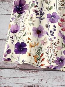 SHEIN LUNE 女士经典优雅紫色乡村花卉印花露背吊带背心 - 海岛度假风及波西米亚风夏季上衣，适合海滩、邮轮、音乐节、演唱会、婚礼宾客、城市旅行、乡村音乐节前夜等场合 - 彩色 - 查看 3