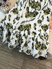 GlowEve CURVE Plus Size V-Neck Casual Dress, Elegant & Fashionable, Suitable For Daily Wear, Vacation, Wedding, Party, Comfortable & Flattering - Multicolor - View 6