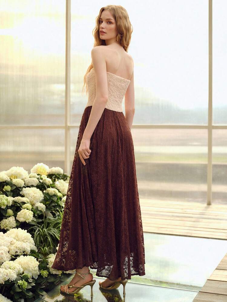 WOMEN'S 2 IN 1 JACQUARD COLORBLOCK TUBE DRESS, SPRING/SUMMER