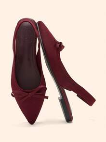 CUCCOO BASICS 女士时尚平底鞋 - 酒紅色 - 查看 4