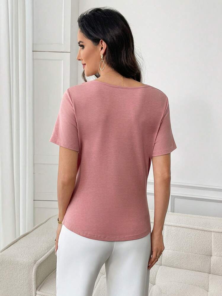 Waist Cinched Women's Top, Summer,Pink Top,Summer Tops Wrap Tops For Women Plain Tops For Women Blouses For Women Business Casual Women Tops Affordable Tops For Women,Pink Top Buisness Casual Women Tops