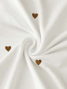 Resyla Plus Size Summer Casual Heart Print T-Shirt - Coffee Brown - View 3