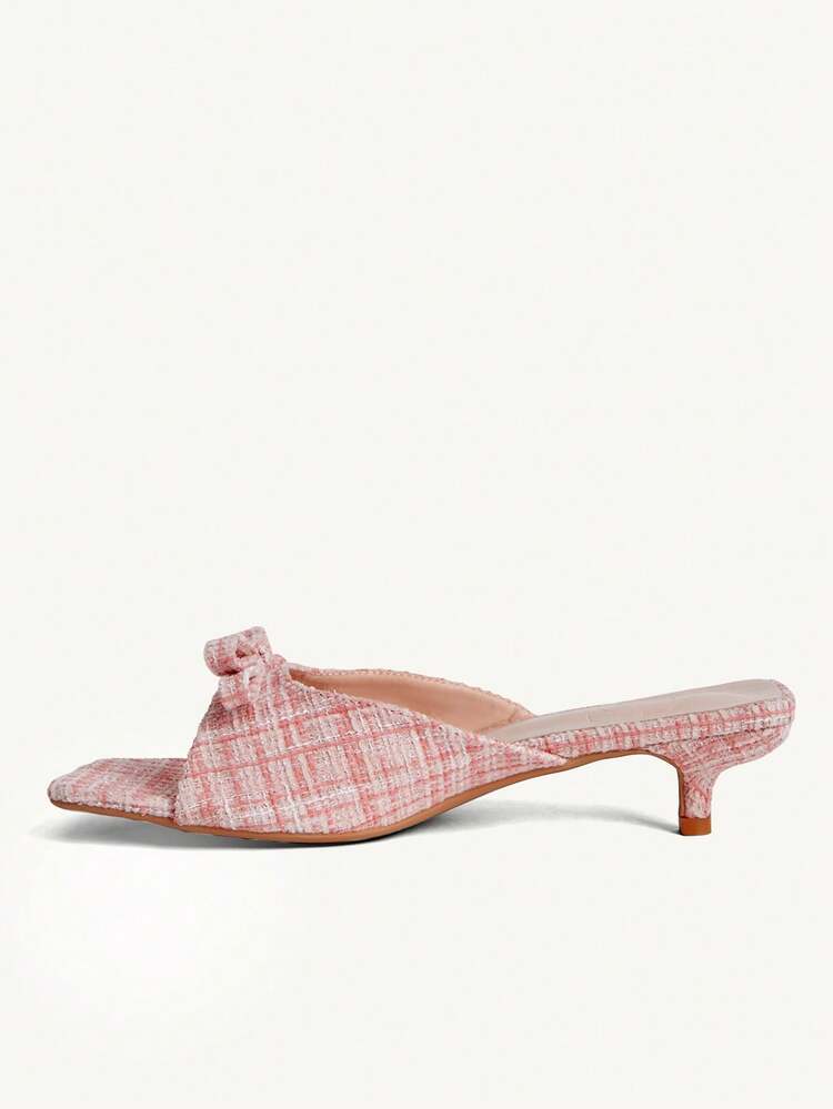CUCCOO CHICEST Pink Stiletto Square Bow And Sandals
