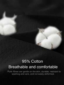 SHEIN EZwear 女士休闲长袖上衣和短裤两件套，95%纯棉，黑色 - 黑色 - 查看 3