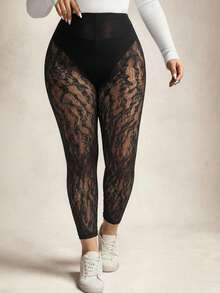 Slaydiva Versatile Lace Tights, Suitable As Base Layer For Music Festivals - Black - View 5
