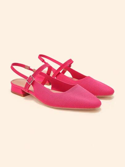 CUCCOO BASICS Women's Mary Jane Flat Shoes With Ribbon Strap, Comfortable Square Toe