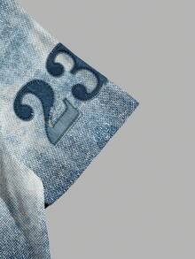 Chillumni 男士两件套T恤，仿牛仔布纹理，印有“23”和纽约图案，适合日常休闲、周末旅行和户外活动。这款男士休闲时尚街头风T恤短裤套装，舒适透气，是夏季的理想之选。做旧图案设计，适合各种场合，如旅行、休闲、工作或半正式场合。也是送给男友/丈夫、周年纪念日、度假或情人节的理想礼物。 - 黑色 - 查看 4